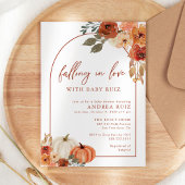 Autumn Pumpkin Terracotta Baby shower Invitation Save The Date