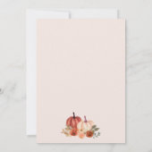 Autumn Pumpkin Terracotta Baby shower Invitation Save The Date (Achterkant)