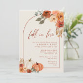 Autumn Pumpkin Terracotta Bridal Shower Save The Date (Staand voorkant)
