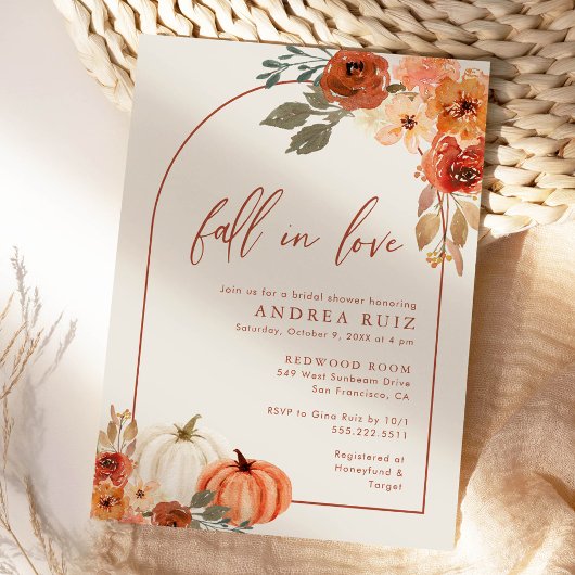 Autumn Pumpkin Terracotta Bridal Shower Save The Date