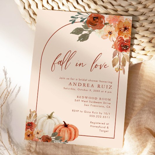 Autumn Pumpkin Terracotta Bridal Shower Save The Date