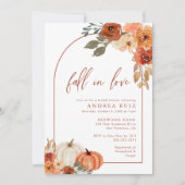 Autumn Pumpkin Terracotta Bridal Shower Save The Date (Voorkant)