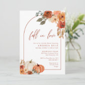 Autumn Pumpkin Terracotta Bridal Shower Save The Date (Staand voorkant)