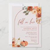 Autumn Pumpkin Terracotta Bridal Shower Save The Date (Voorkant)
