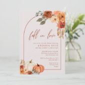 Autumn Pumpkin Terracotta Bridal Shower Save The Date (Staand voorkant)