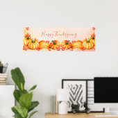 Autumn Pumpkin | Thanksgiving banner Poster (Thuiskantoor)