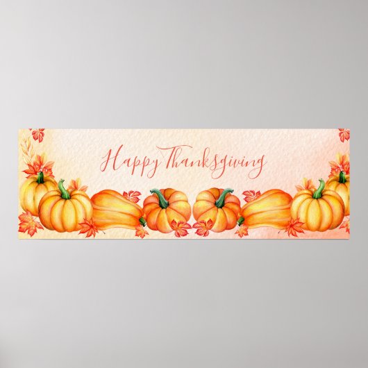 Autumn Pumpkin | Thanksgiving banner Poster (Voorkant)