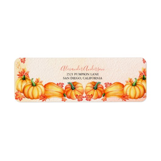 Autumn Pumpkin | THANKSGIVING Etiket (Voorkant)