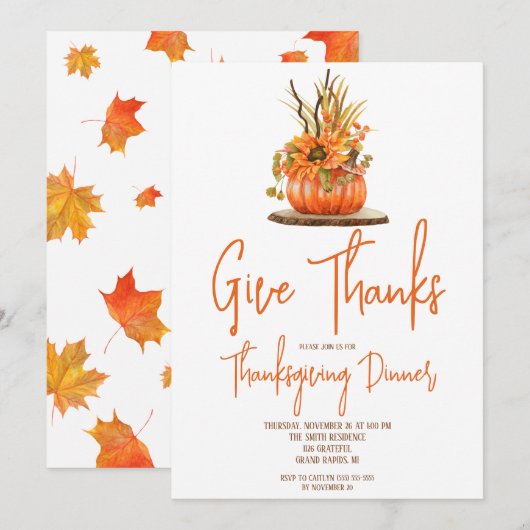 Autumn Pumpkin Thanksgiving op het entertainmentst Kaart (Voorkant / Achterkant)