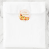 Autumn Pumpkin | THANKSGIVING Ronde Sticker (Tas)