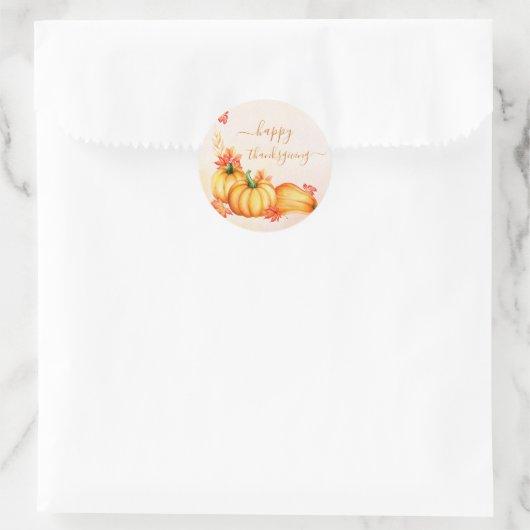 Autumn Pumpkin | THANKSGIVING Ronde Sticker (Tas)