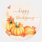 Autumn Pumpkin | THANKSGIVING Ronde Sticker (Voorkant)