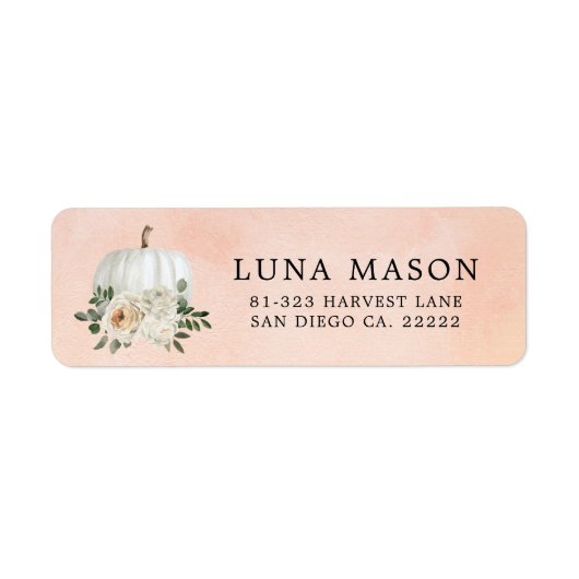 Autumn Pumpkin Theme Return Address Label (Voorkant)