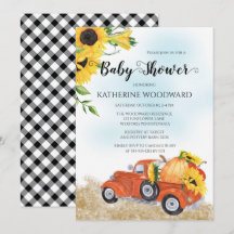 Autumn Pumpkin Truck | Zonnebloemen Baby shower