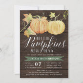 Autumn Pumpkin | Twins Baby shower Kaart (Voorkant)