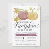 Autumn Pumpkin | Twins Baby shower Kaart (Voorkant)