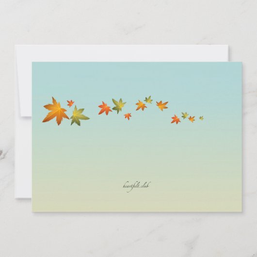 Autumn Pumpkin Uitnodiging (Achterkant)