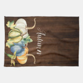 Autumn Pumpkin-Waterverf Donk Wood Theedoek (Horizontaal)