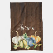 Autumn Pumpkin-Waterverf Donk Wood Theedoek (Verticaal)
