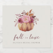 Autumn Pumpkin & Wildbloemen "Herfst in liefde" Sparkling Wijnetiket (Enkel label)