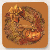 Autumn Pumpkin Wreath Onderzetters (Voorkant)