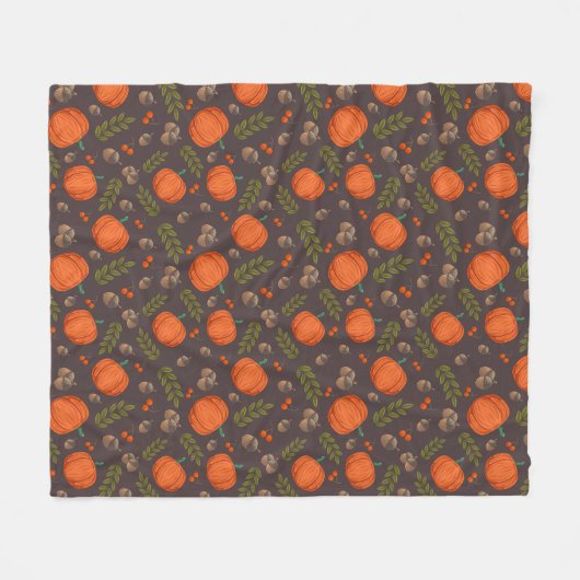 Autumn Pumpkins and Acorns Fleece Deken (Voorkant (Horizontaal))
