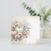 Autumn Pumpkins and Florals Fall Background Kaart (Staand voorkant)