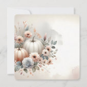 Autumn Pumpkins and Florals Fall Background Kaart (Voorkant)