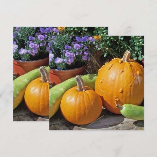 Autumn Pumpkins and Flowers (Voorkant / Achterkant)