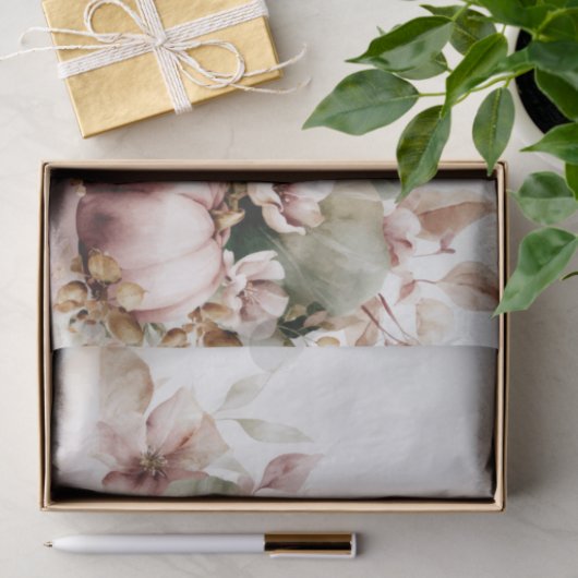 Autumn Pumpkins and Flowers Fall Pattern Decoupage Tissuepapier (Geschenk)