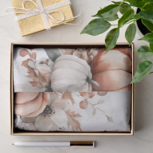 Autumn Pumpkins and Flowers Fall Pattern Decoupage Tissuepapier (Geschenk)