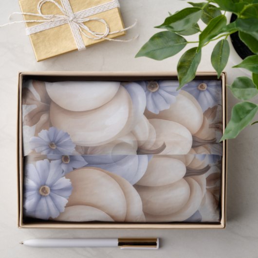 Autumn Pumpkins and Flowers Fall Pattern Decoupage Tissuepapier (Geschenk)