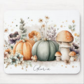 Autumn Pumpkins and Flowers Fall Pattern Muismat (Voorkant)