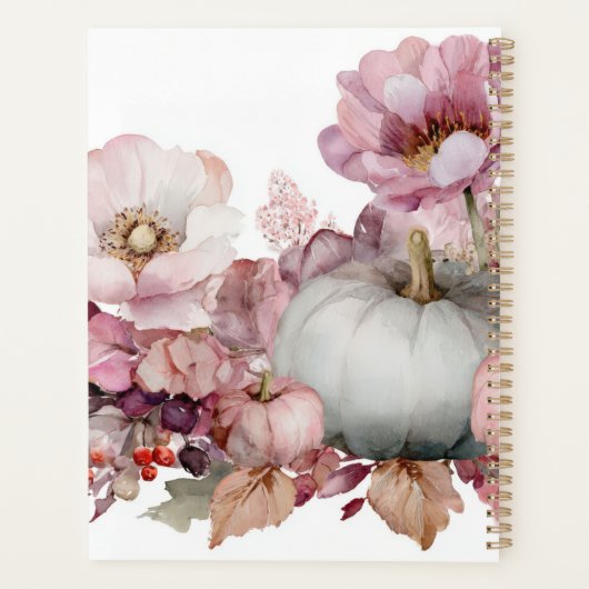 Autumn Pumpkins and Flowers Planner (Achterkant)