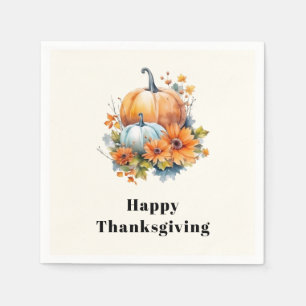 Autumn Pumpkins and Flowers Thanksgiving Servet