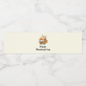 Autumn Pumpkins and Flowers Thanksgiving Waterfles Etiket (Enkel label)