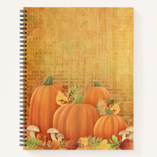 Autumn Pumpkins and Foliage Illustration Notitieboek (Voorkant)
