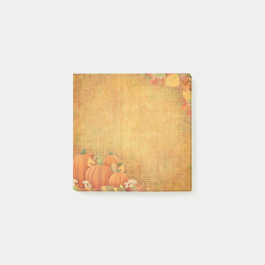 Autumn Pumpkins and Foliage Illustration Post-it® Notes (Voorkant)