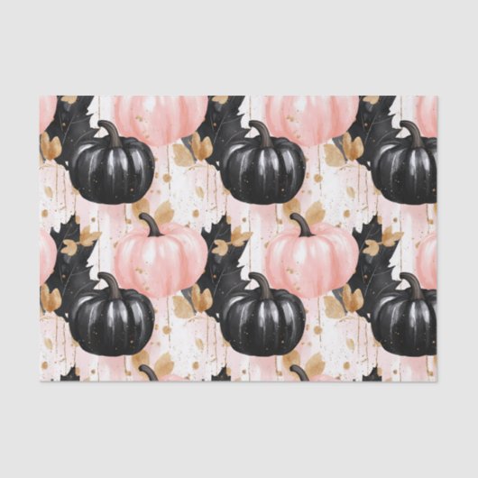 Autumn Pumpkins and Leaves Fall Pattern Decoupage Tissuepapier (Voorkant)
