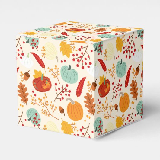 Autumn Pumpkins and Leaves Pattern Bedankdoosjes (Voorkant Zijde)