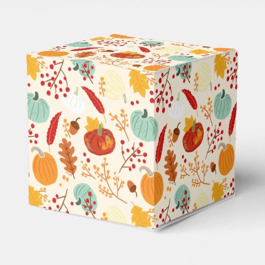 Autumn Pumpkins and Leaves Pattern Bedankdoosjes (Achterkant)