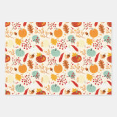 Autumn Pumpkins and Leaves Pattern Inpakpapier Vel (Voorkant 2)