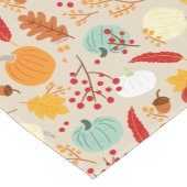 Autumn Pumpkins and Leaves Pattern Korte Tafelloper (Hoek)