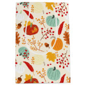 Autumn Pumpkins and Leaves Pattern Medium Cadeauzakje (Voorkant)