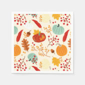 Autumn Pumpkins and Leaves Pattern Napkins Servet (Voorkant)