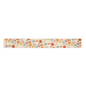 Autumn Pumpkins and Leaves Pattern Satin Ribbon Satijnen Lint (Voorkant)