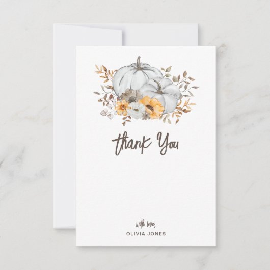 Autumn Pumpkins Baby Dank u Aangepaste kaart (Voorkant)