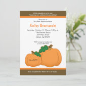 Autumn Pumpkins Baby shower 5x7 Uitnodiging (Staand voorkant)
