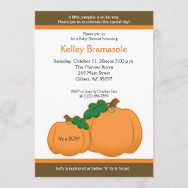 Autumn Pumpkins Baby shower 5x7 Uitnodiging