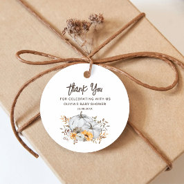 Autumn Pumpkins Baby shower Dank u Bedankjes Labels